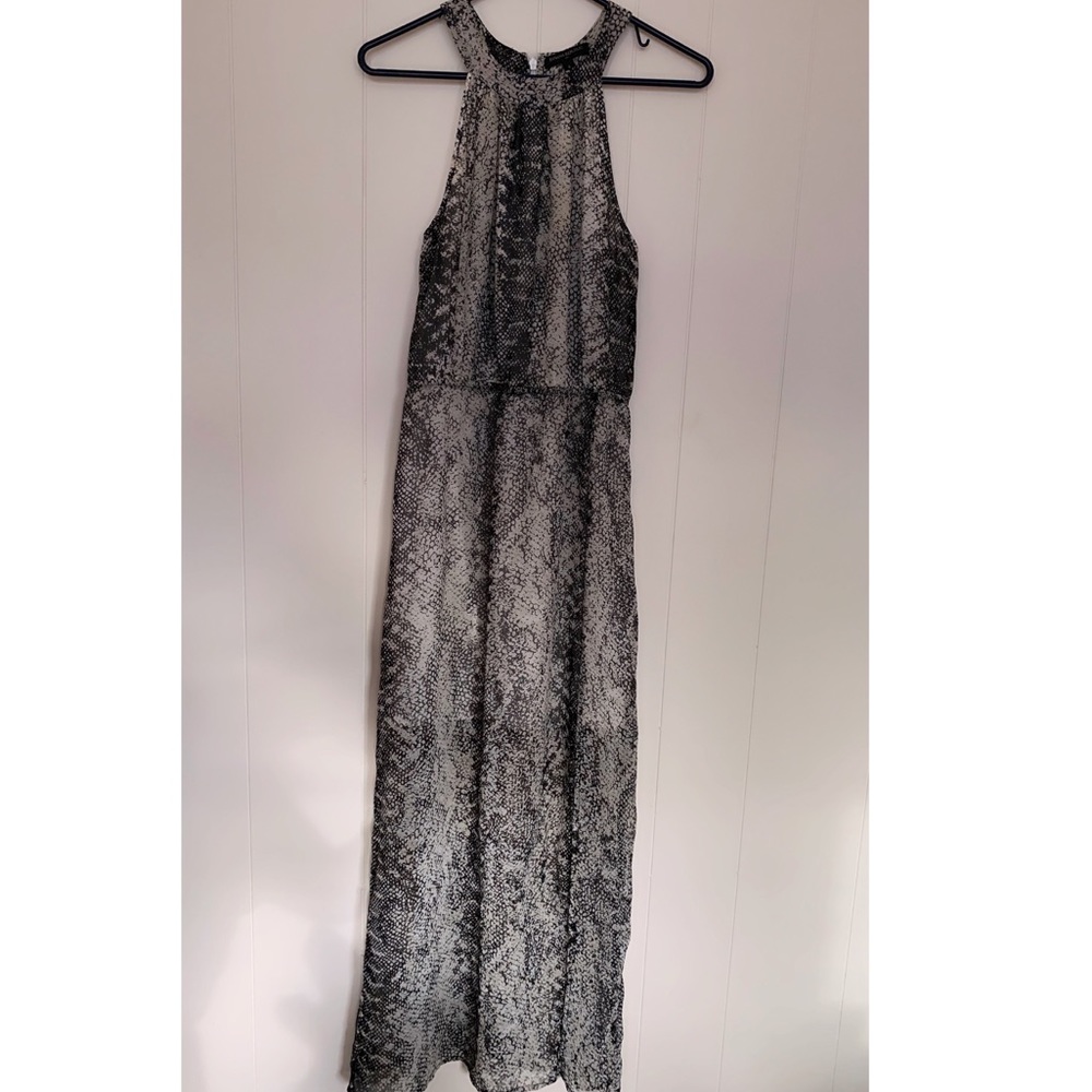 Snakeskin print halter dress